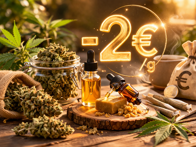 Promo CBD pas cher fleurs résines réduction prix au gramme Herbeevor