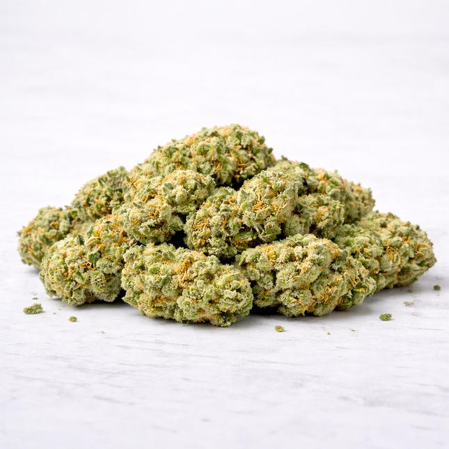Fleur CBD Pineapple Express 14% greenhouse buds denses trichomes qualité premium